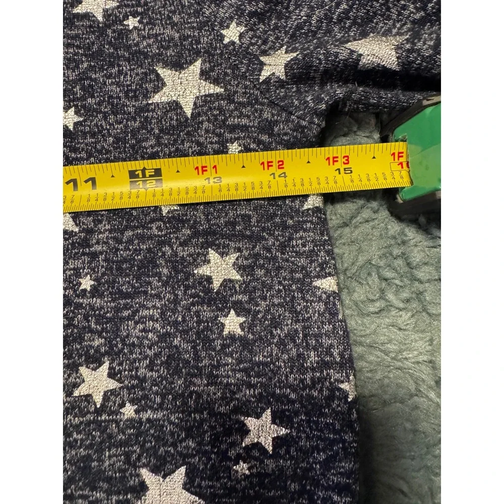 Gap Kids Girls Navy Blue Silver Star Tie Front Long Sleeve Top Size M 8